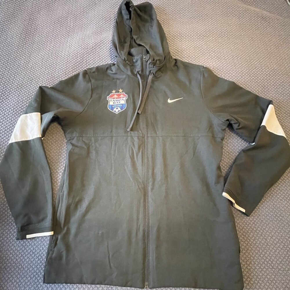 Nike Dri-fit Tampa Bay United Long Sleeve Full Zip Jacket Gray Sz Med